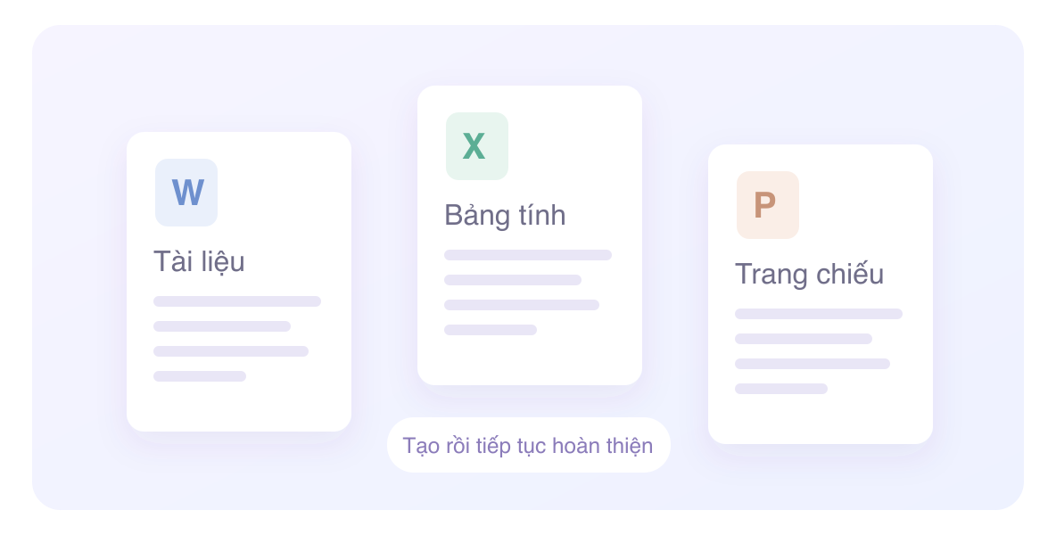 Hình minh họa khả năng tạo và chỉnh sửa thành phẩm Office của QwenWork